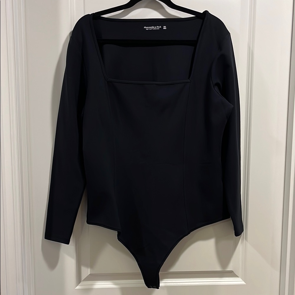 Abercrombie & Fitch Black Asymmetrical Long Sleeve Bodysuit
